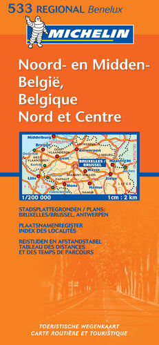 MAPA REGIONAL BELGIQUE NORD & CENTRE / NOORD & MIDDEN BELGIË